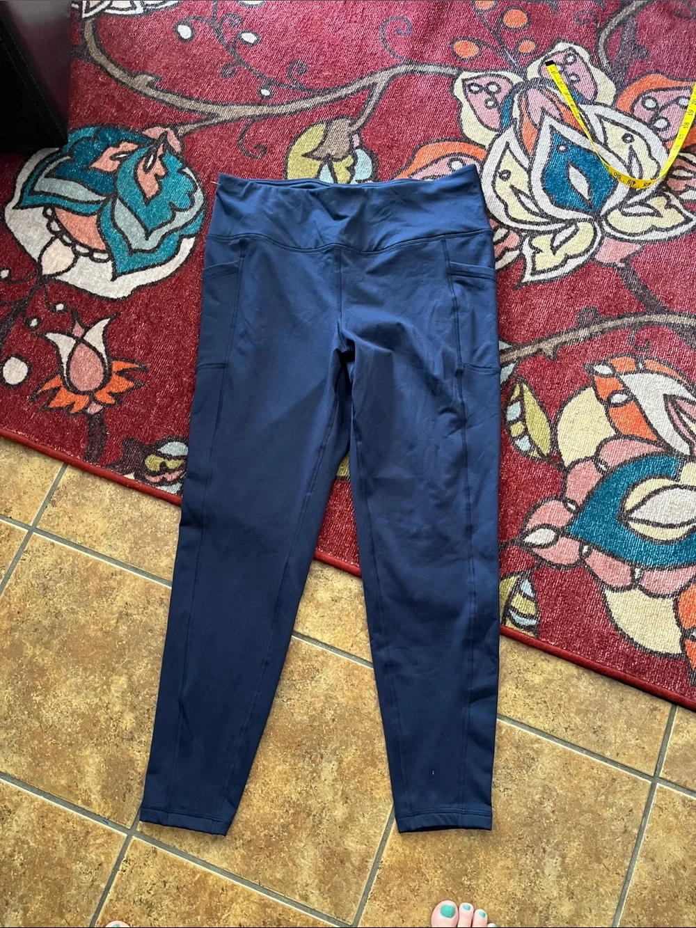 90 Degrees Fleece Lined Blue Leggings Size 1X